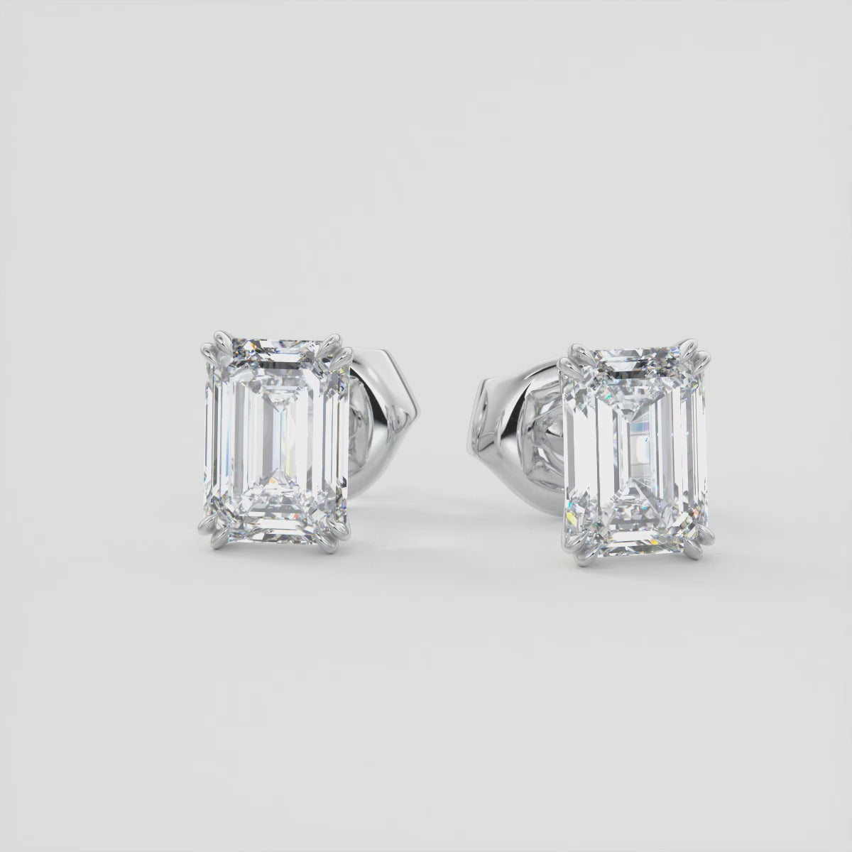 Eternal Emerald Double Prong Stud Earrings