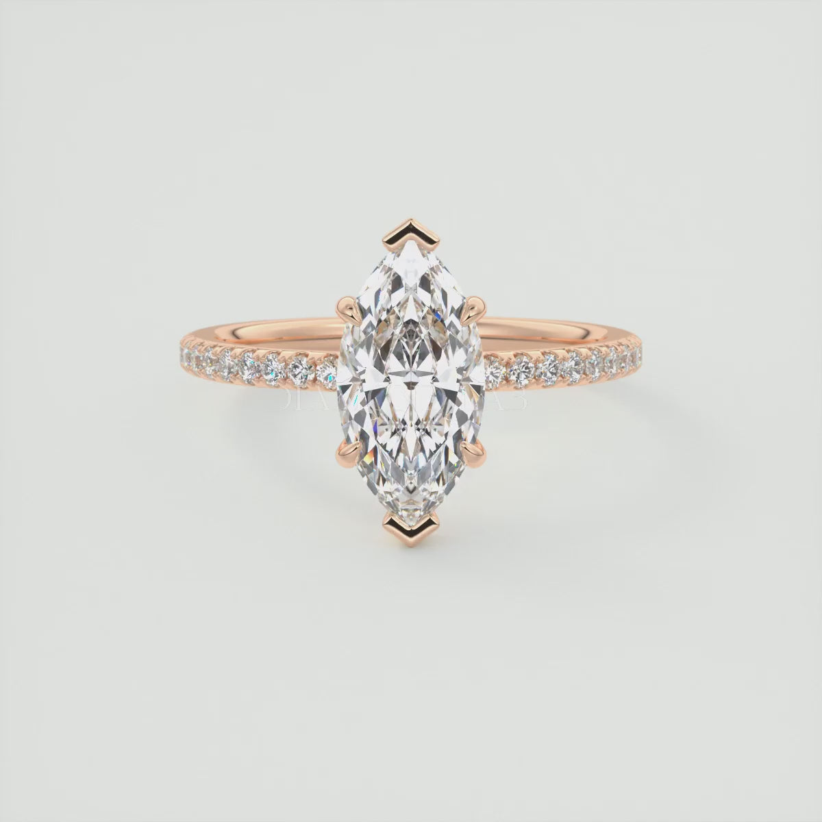 Isolde Marquise Pavé Solitaire Engagement Ring