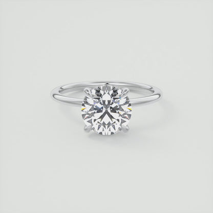 Celestia Round Hidden Halo Ring – Lab Diamond or Moissanite