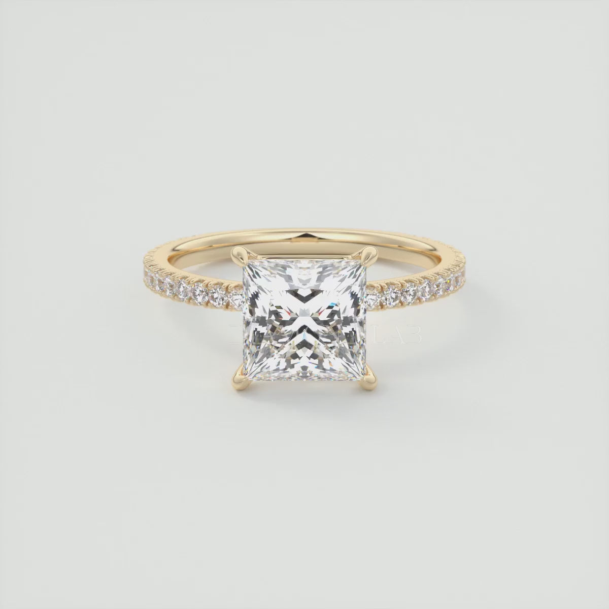 Load video: Isolde Princess Pavé Solitaire Ring