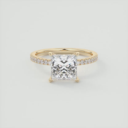 Isolde Princess Pavé Solitaire Ring
