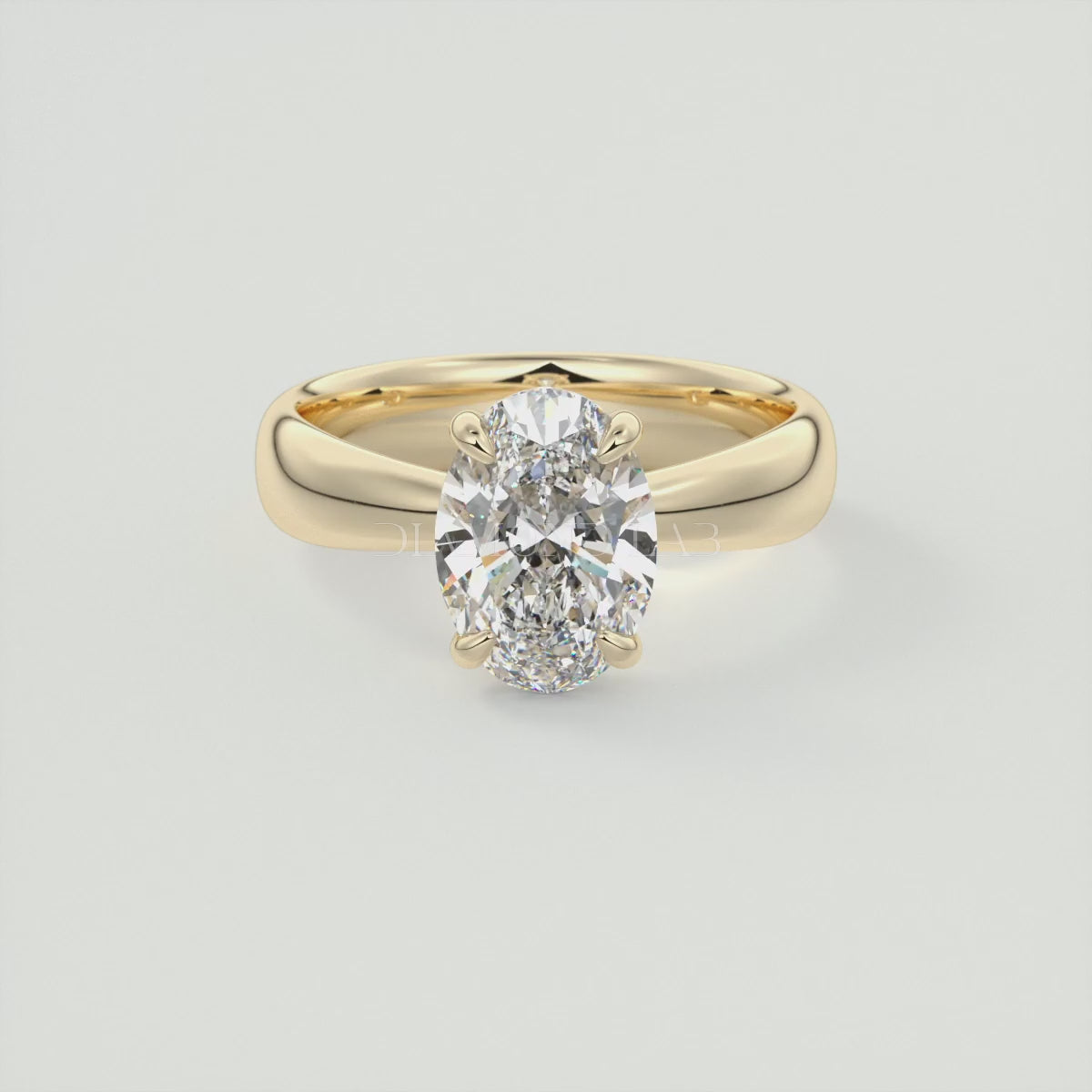 Elysian Tapered Oval Solitaire Ring – Lab Diamond or Moissanite