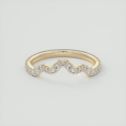 Elara Scalloped Wedding Band – Lab-Grown or Natural Diamonds