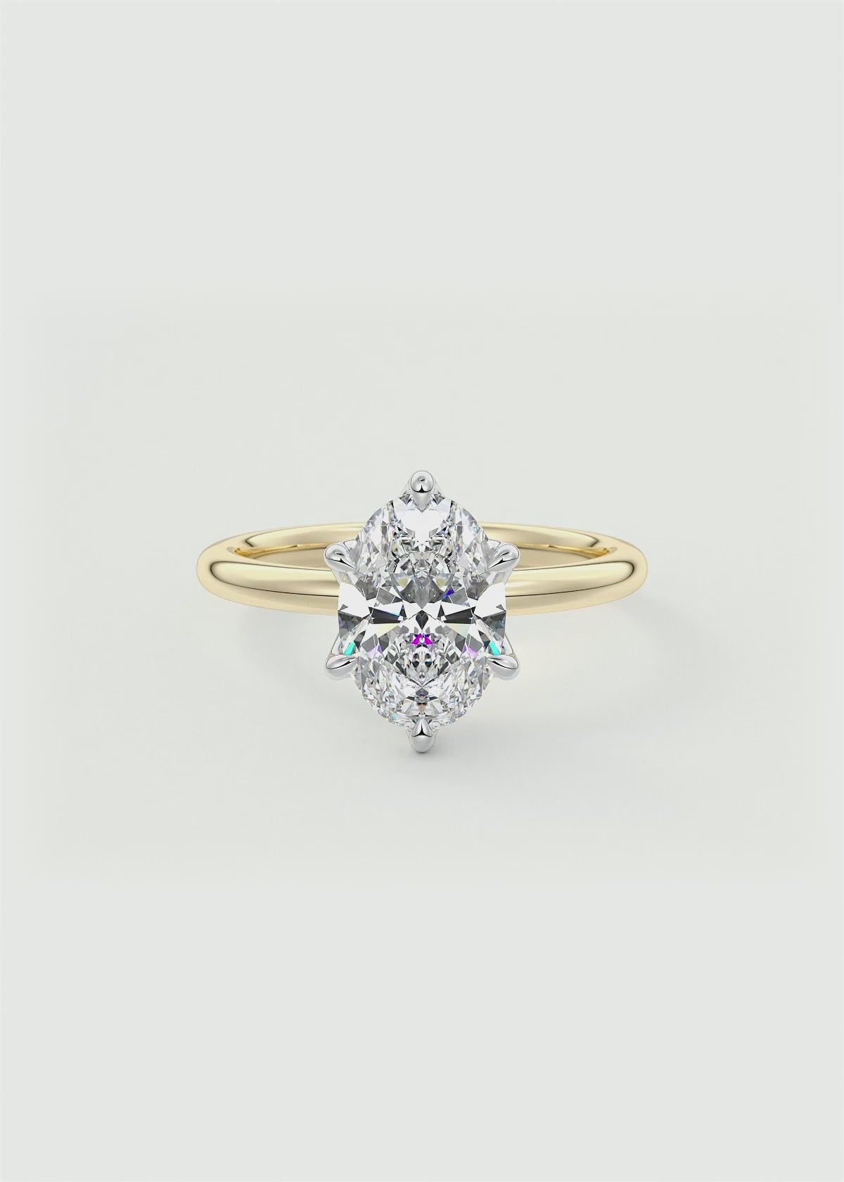 Celestia Deluxe – Two-Tone Oval Engagement Ring