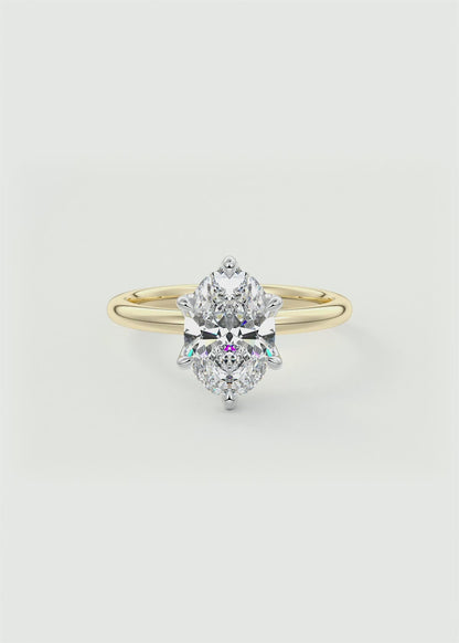 Celestia Deluxe – Two-Tone Oval Engagement Ring