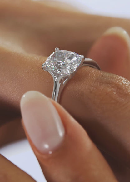 Cassia – Elongated Cushion Solitaire Engagement Ring