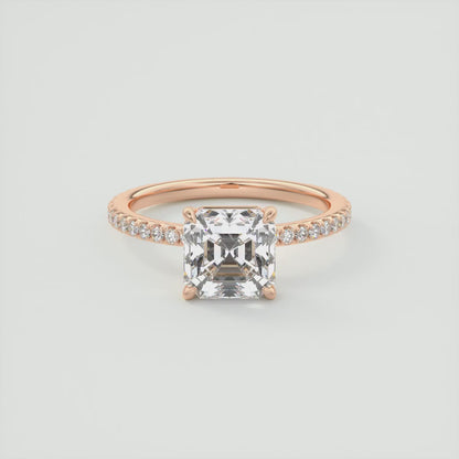 Isolde Asscher Pavé Solitaire Ring
