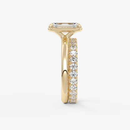 Custom made taylor bezel emerald cut engagement ring | lab diamond or moissanite –