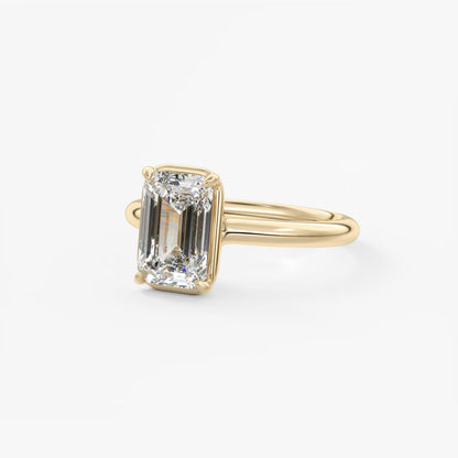 Custom made taylor bezel emerald cut engagement ring | lab diamond or moissanite –