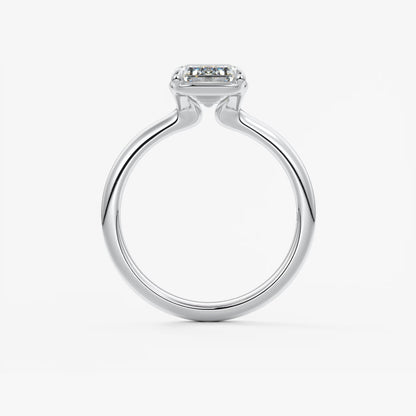 Custom made taylor bezel emerald cut engagement ring | lab diamond or moissanite –