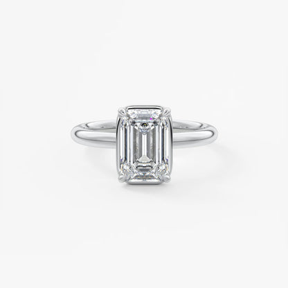 Custom made taylor bezel emerald cut engagement ring | lab diamond or moissanite –