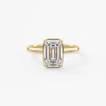 Custom made taylor bezel emerald cut engagement ring | lab diamond or moissanite –