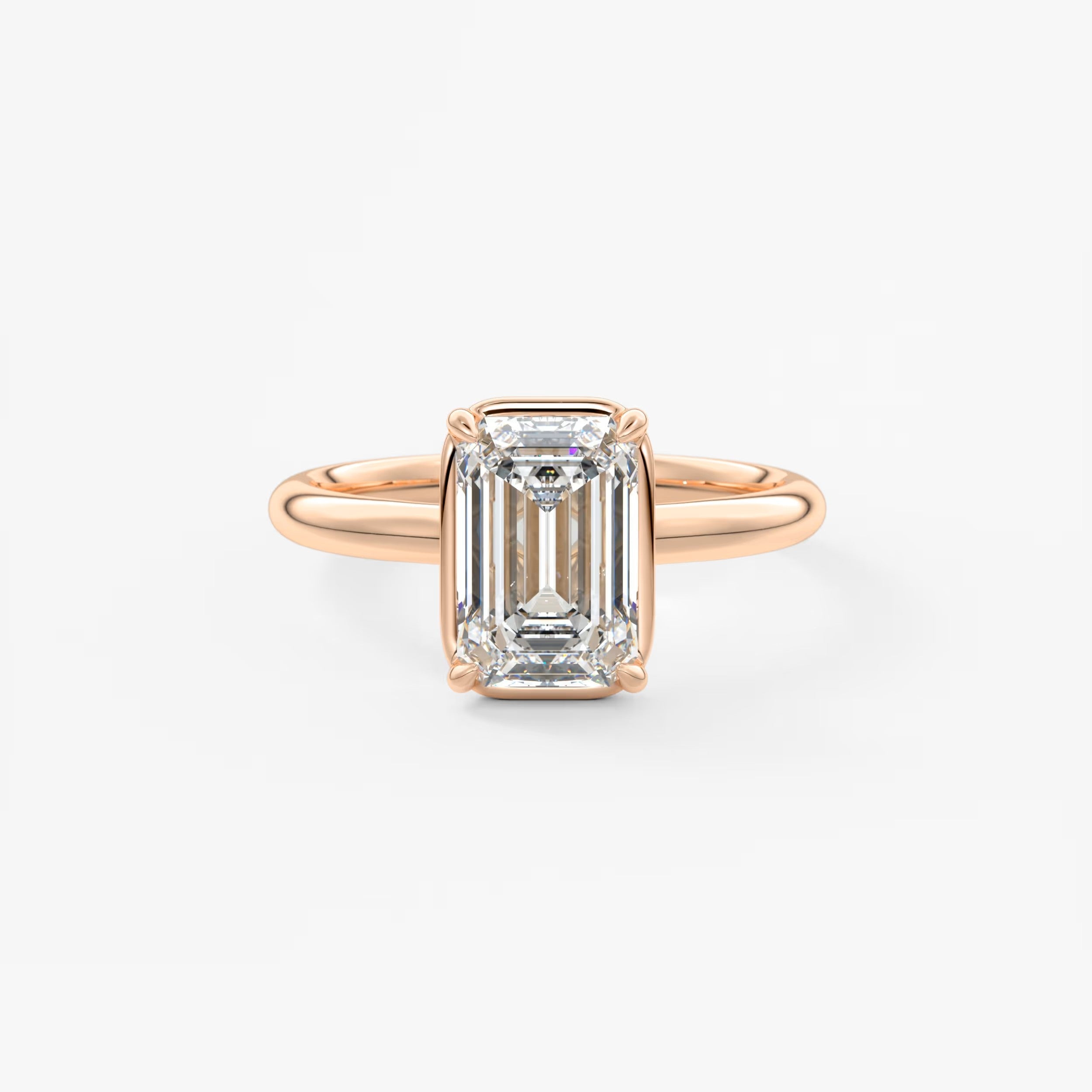Custom made taylor bezel emerald cut engagement ring | lab diamond or moissanite –