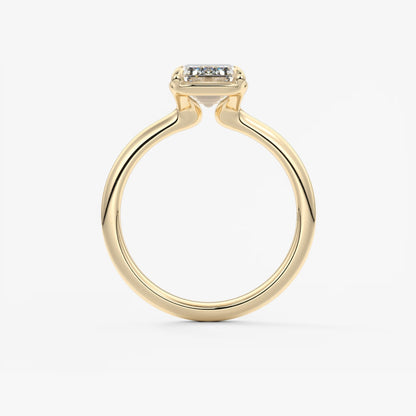 Custom made taylor bezel emerald cut engagement ring | lab diamond or moissanite –