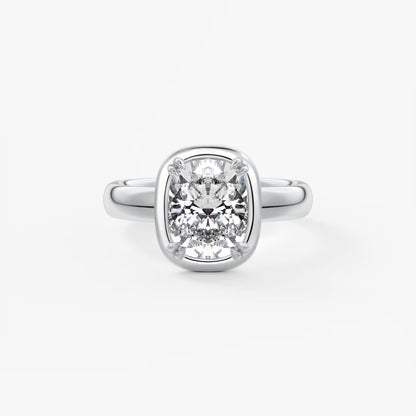 Custom made taylor grande cushion lab diamond bezel engagement ring | australia