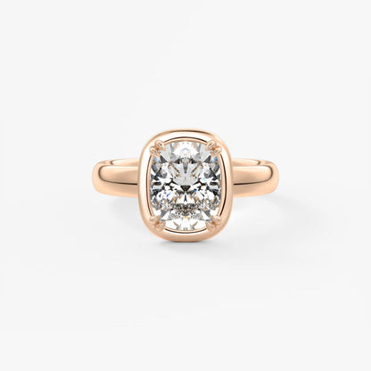 Custom made taylor grande cushion lab diamond bezel engagement ring | australia
