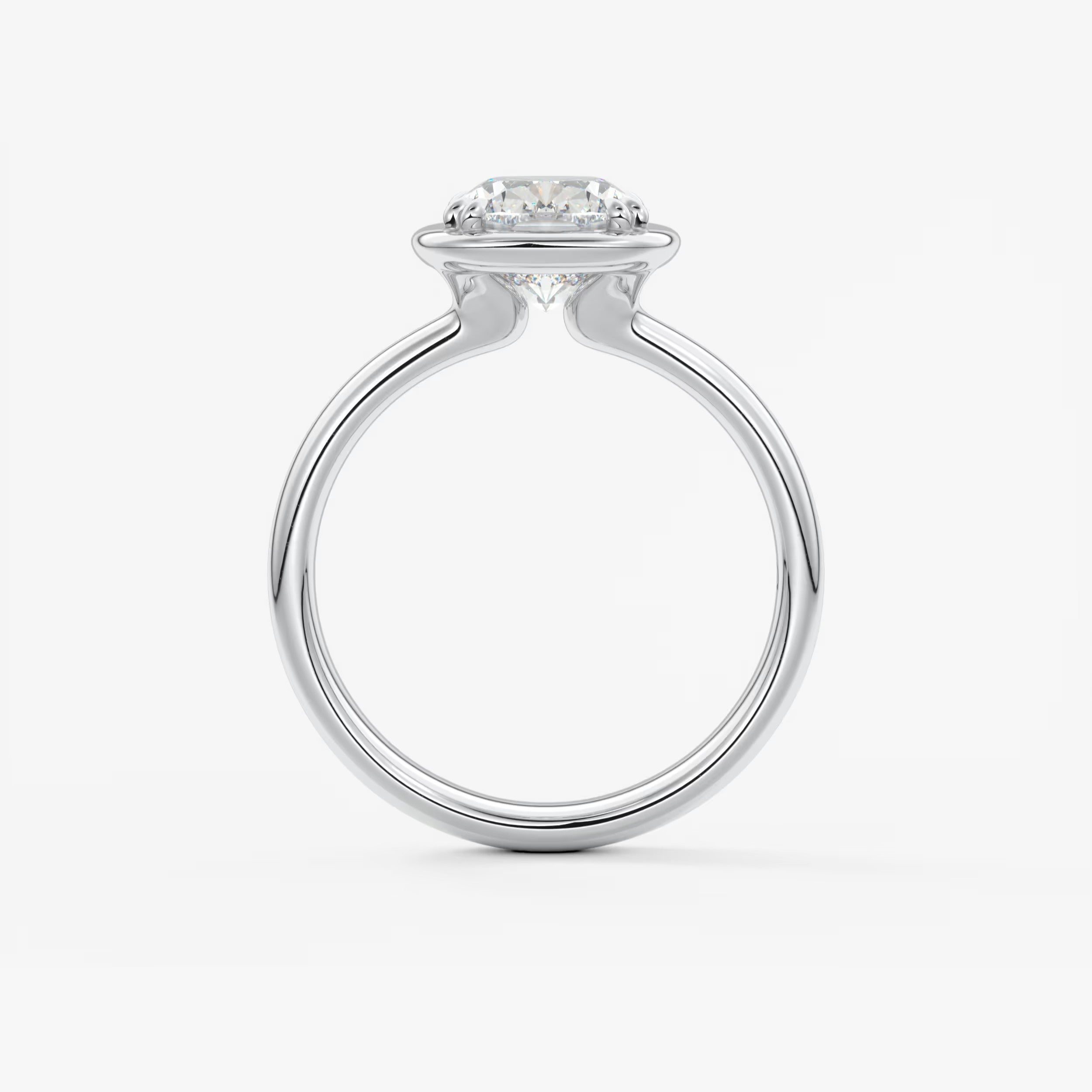 Custom made taylor grande cushion lab diamond bezel engagement ring | australia