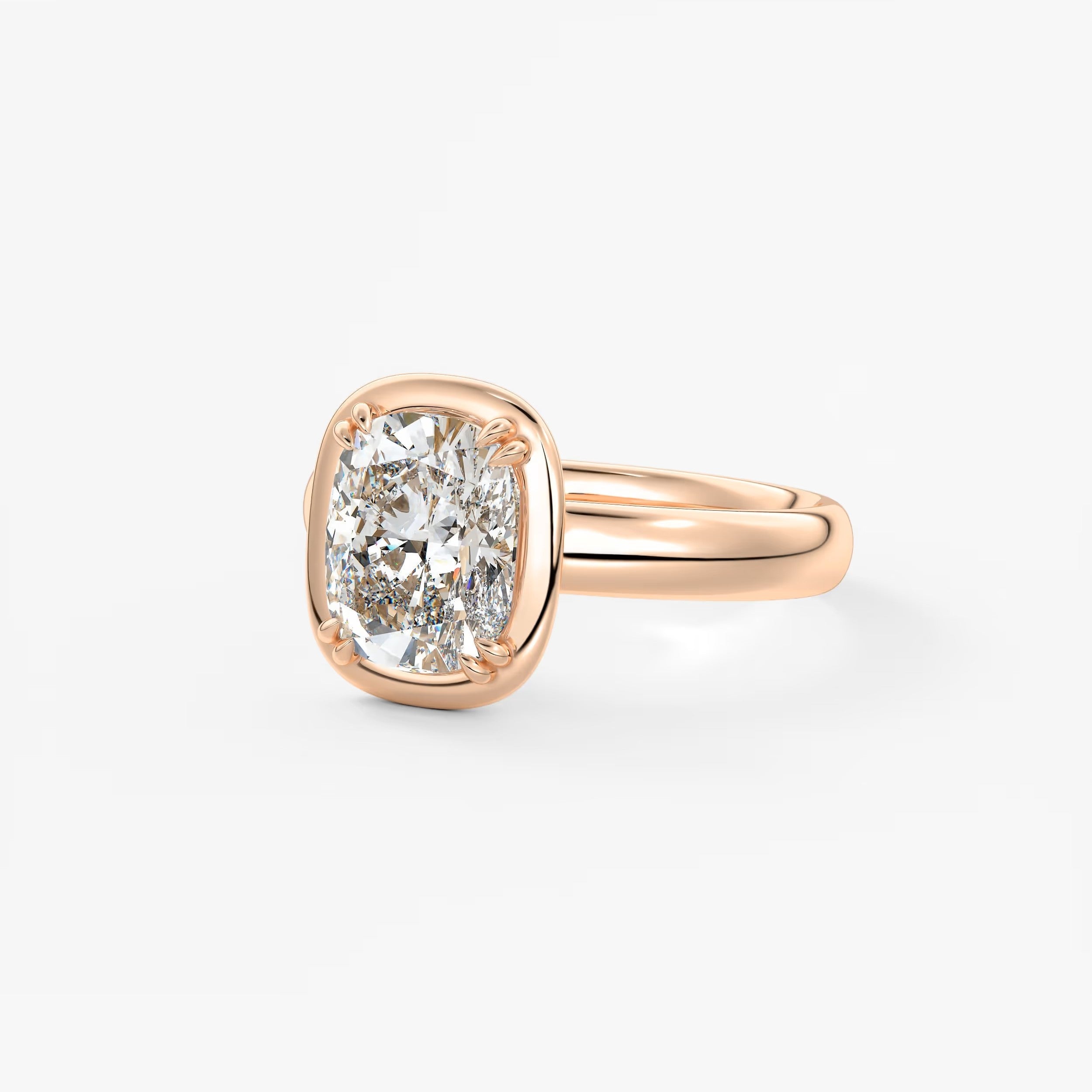 Custom made taylor grande cushion lab diamond bezel engagement ring | australia