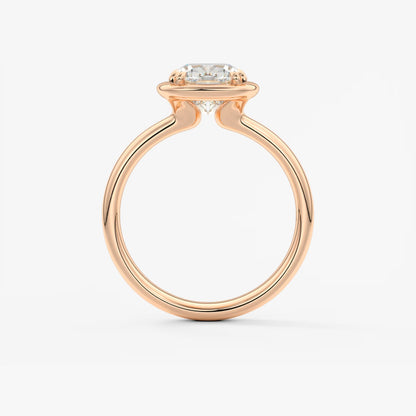 Custom made taylor grande cushion lab diamond bezel engagement ring | australia