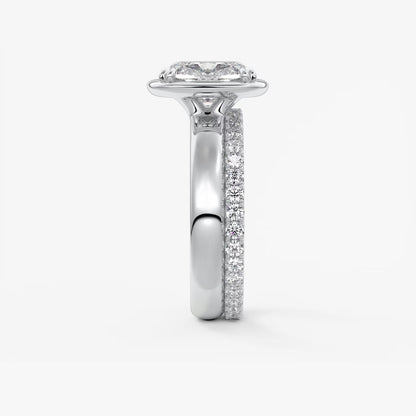 Custom made taylor grande cushion lab diamond bezel engagement ring | australia