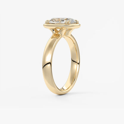 Custom made taylor grande cushion lab diamond bezel engagement ring | australia