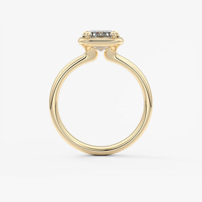 Custom made taylor grande emerald lab diamond bezel engagement ring | australia