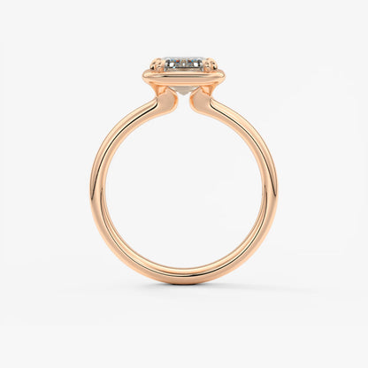 Custom made taylor grande emerald lab diamond bezel engagement ring | australia