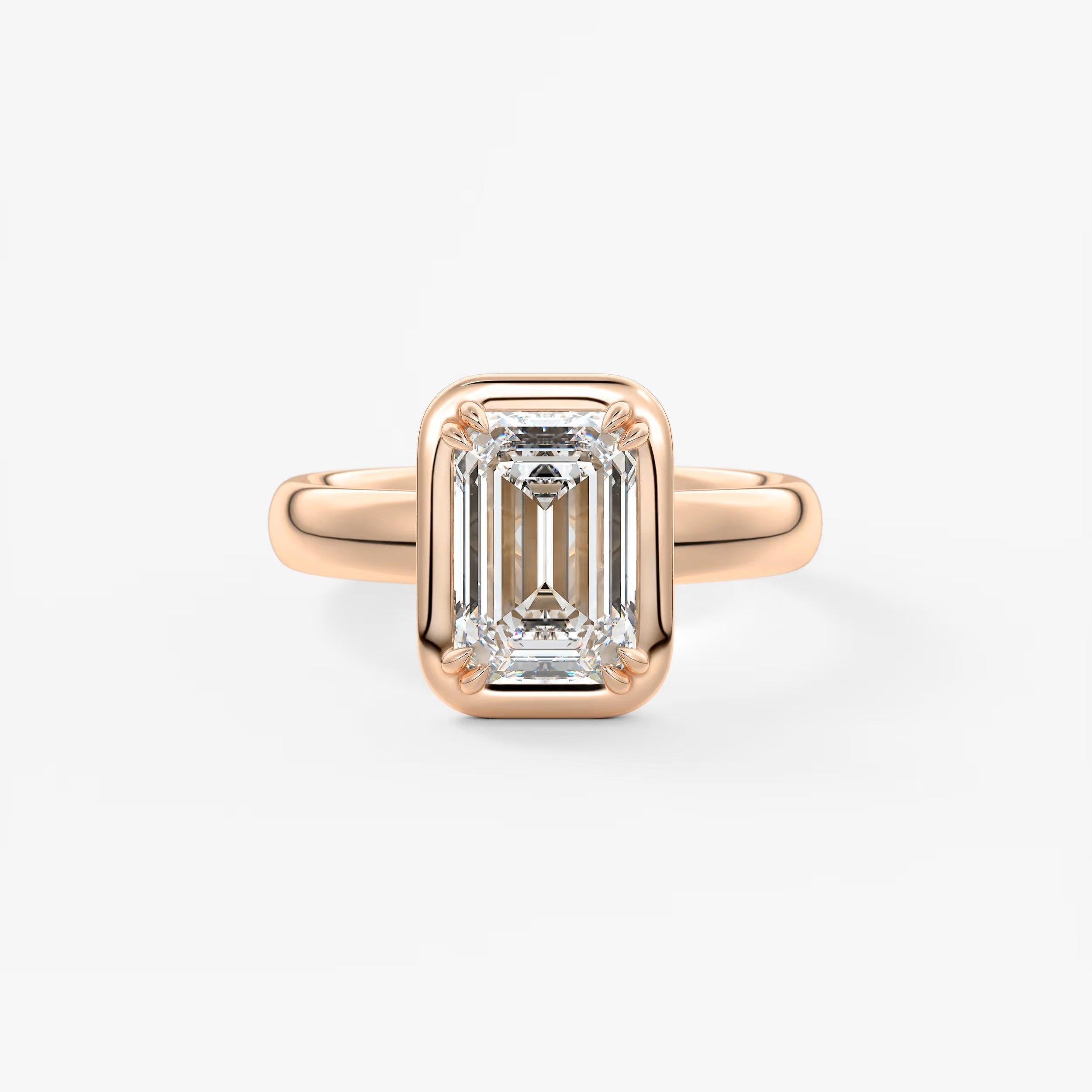 Custom made taylor grande emerald lab diamond bezel engagement ring | australia