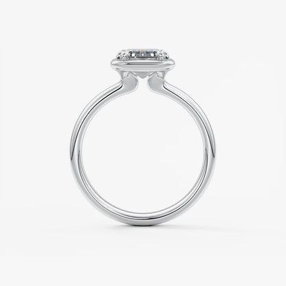 Custom made taylor grande emerald lab diamond bezel engagement ring | australia