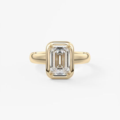 Custom made taylor grande emerald lab diamond bezel engagement ring | australia