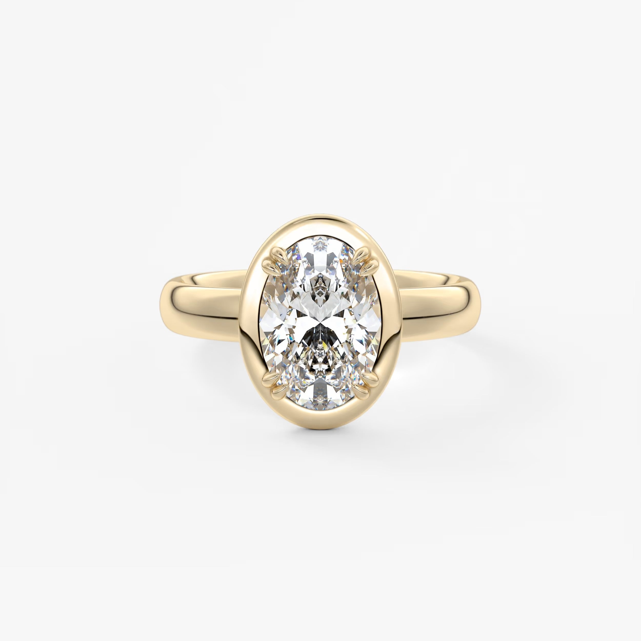 Custom made taylor grande oval lab diamond bazel engagement ring | australia