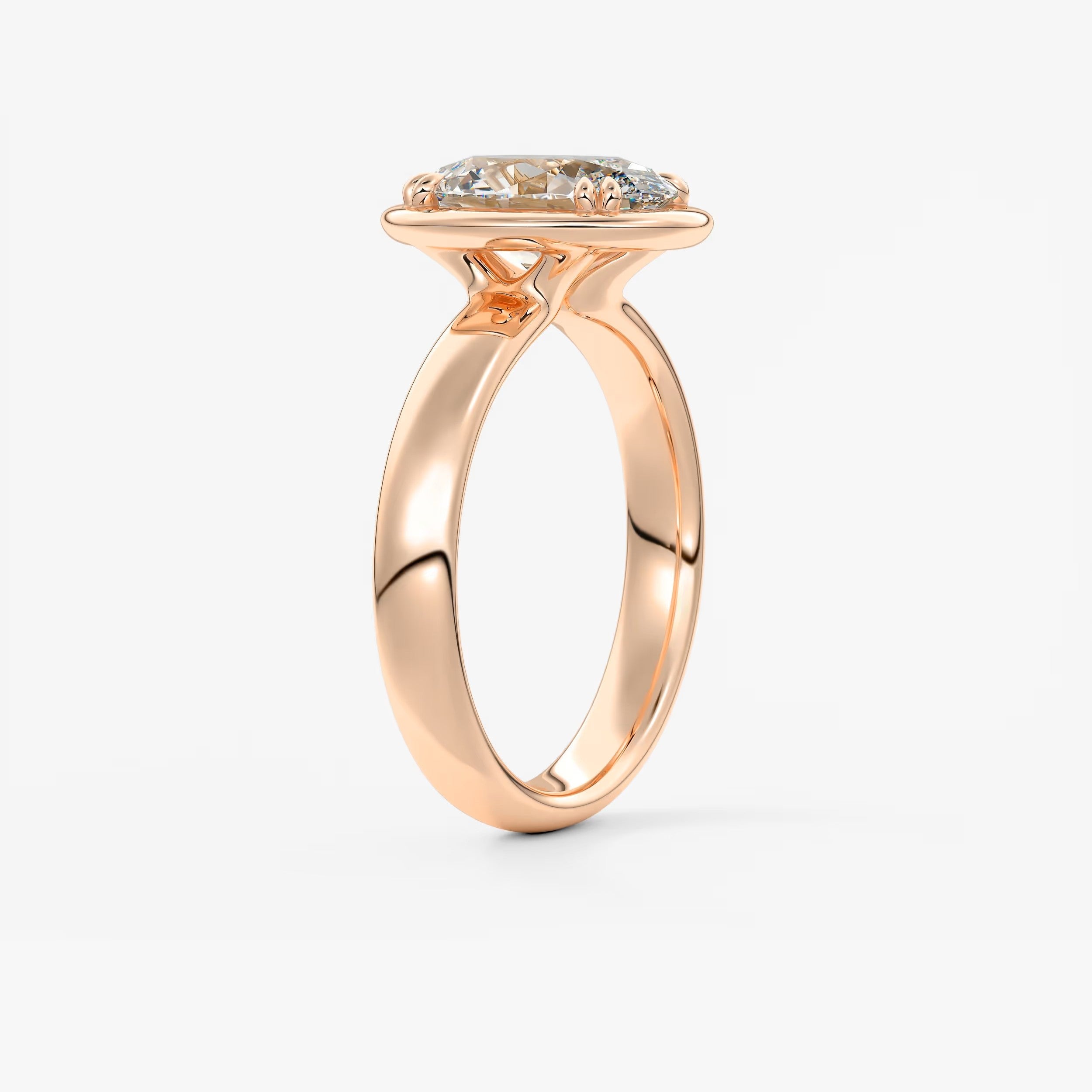 Custom made taylor grande oval lab diamond bazel engagement ring | australia