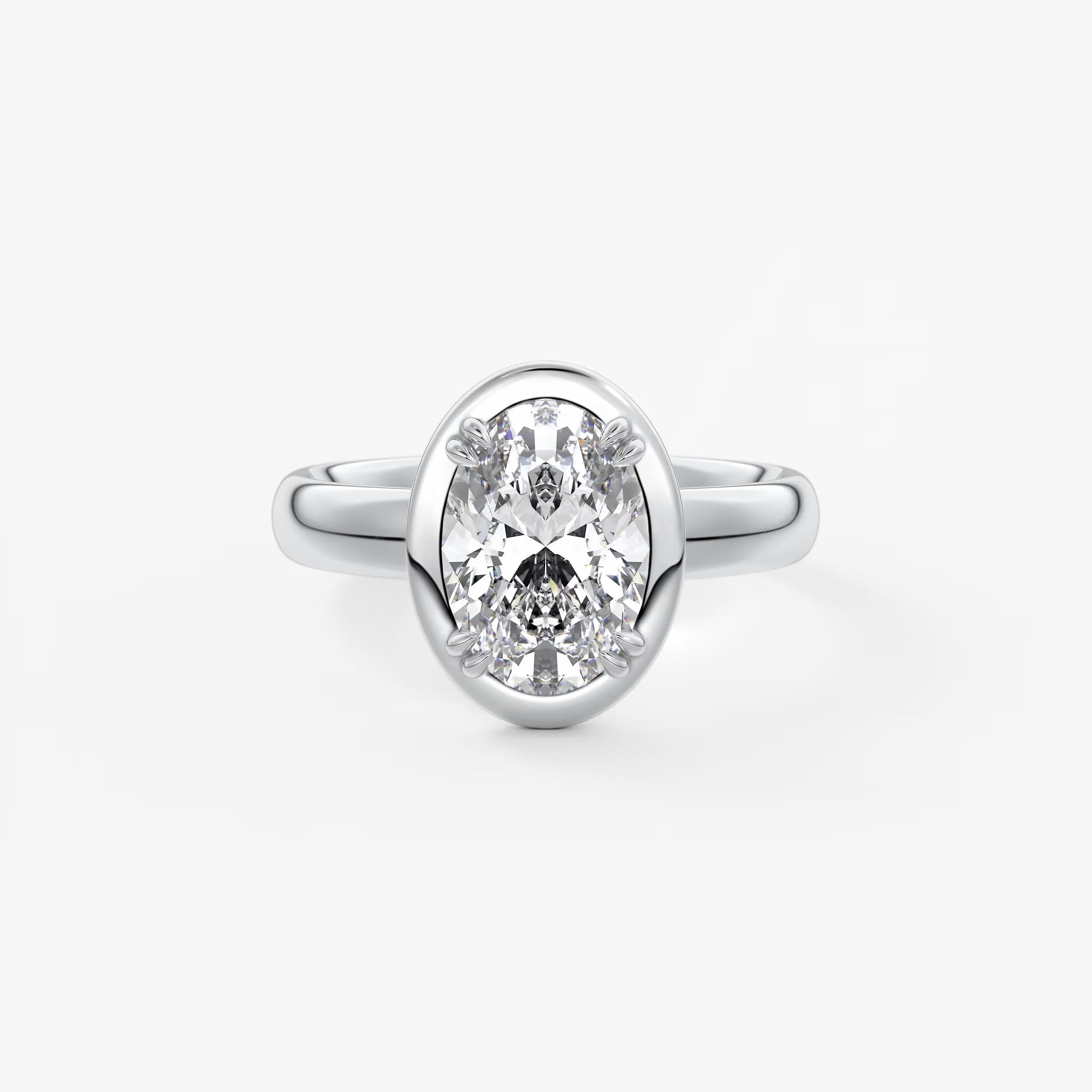 Custom made taylor grande oval lab diamond bazel engagement ring | australia