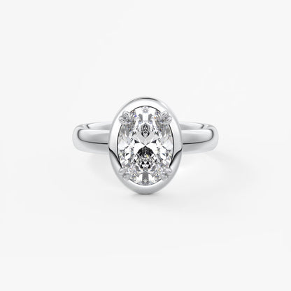 Custom made taylor grande oval lab diamond bazel engagement ring | australia