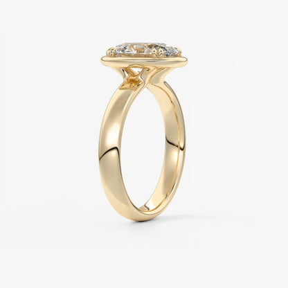 Custom made taylor grande oval lab diamond bazel engagement ring | australia