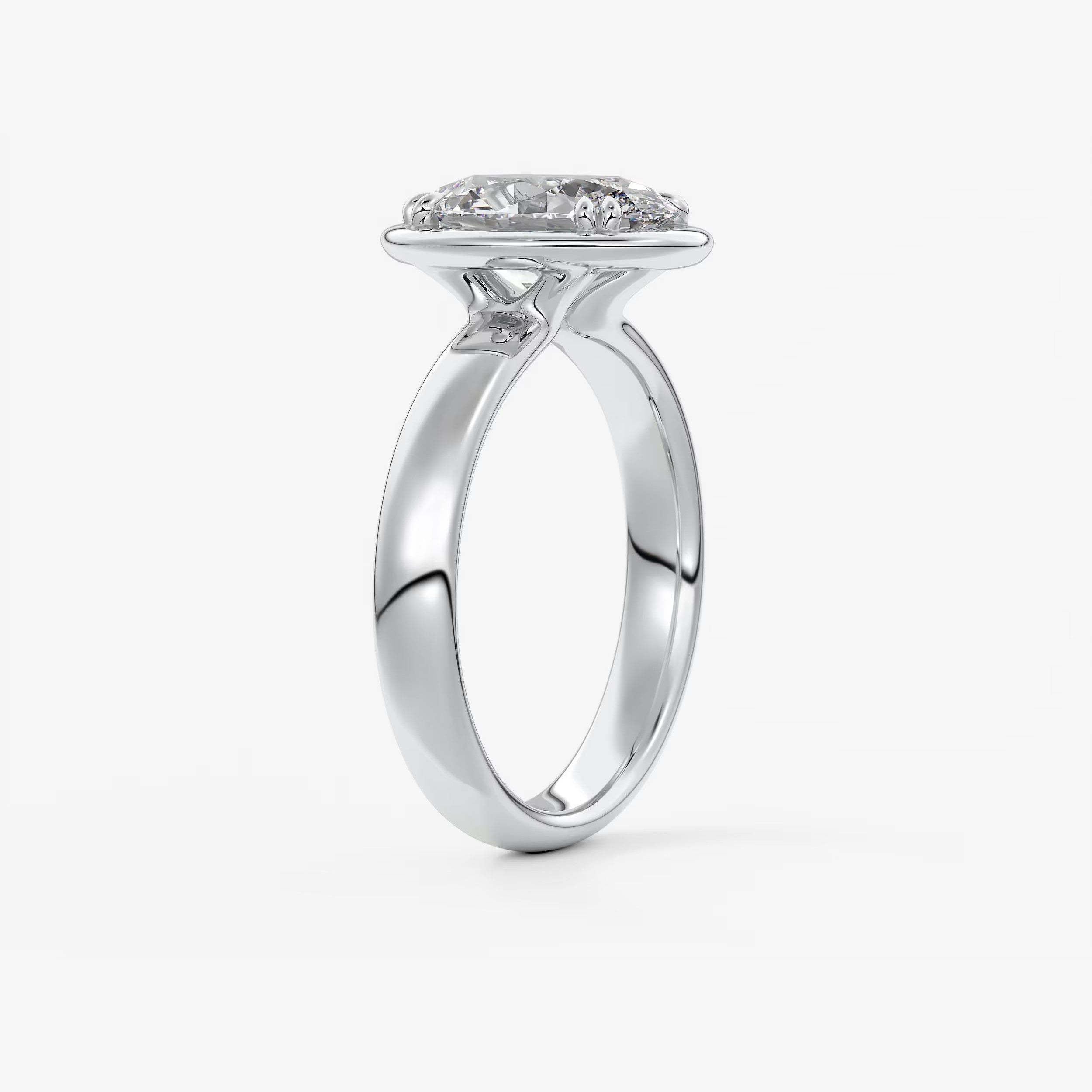Custom made taylor grande oval lab diamond bazel engagement ring | australia