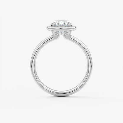 Custom made taylor grande oval lab diamond bazel engagement ring | australia