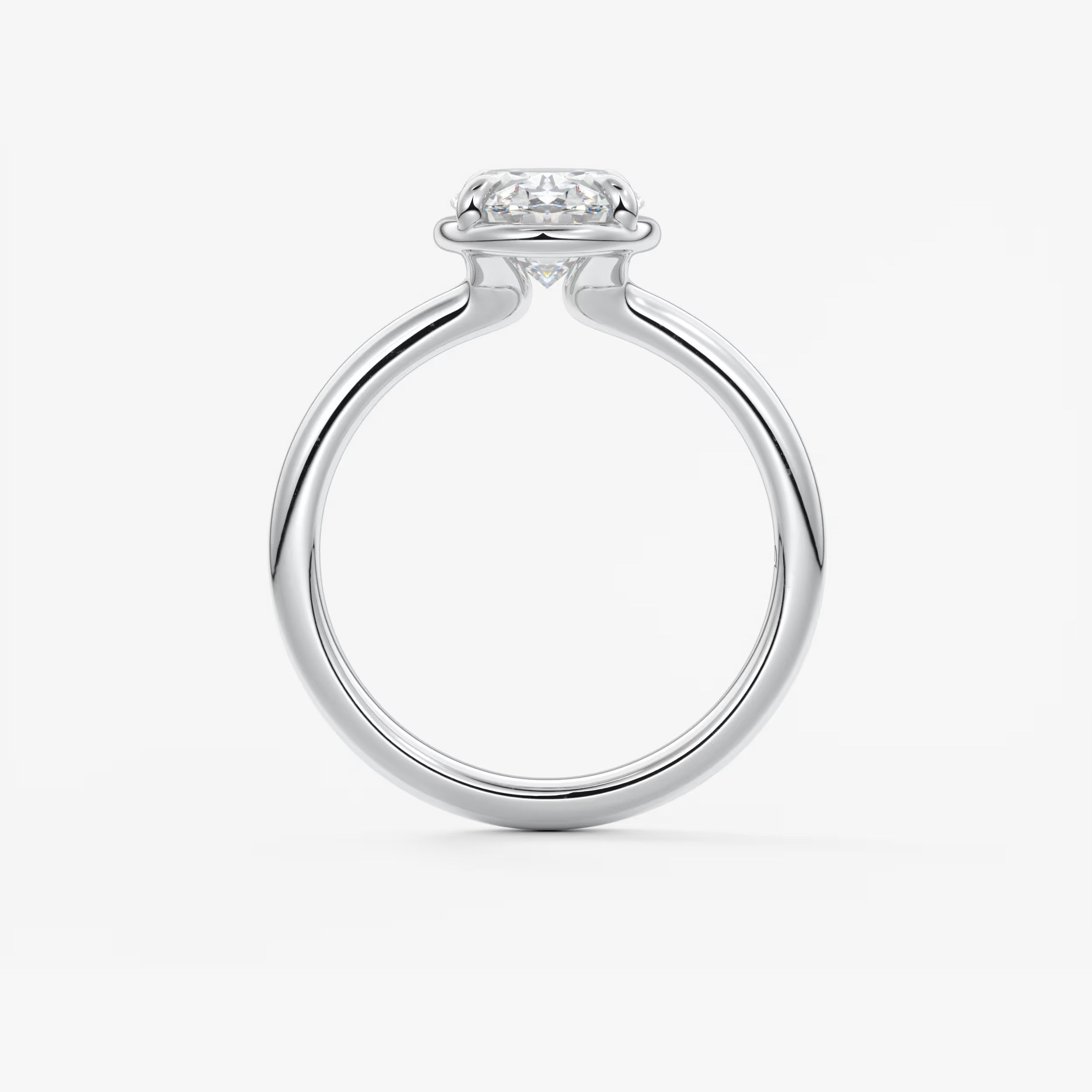 Custom made taylor oval bezel engagement ring – lab diamond or moissanite