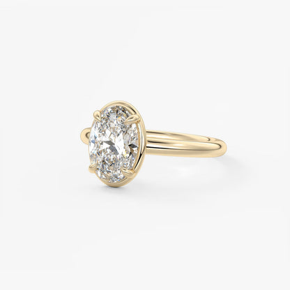 Custom made taylor oval bezel engagement ring – lab diamond or moissanite
