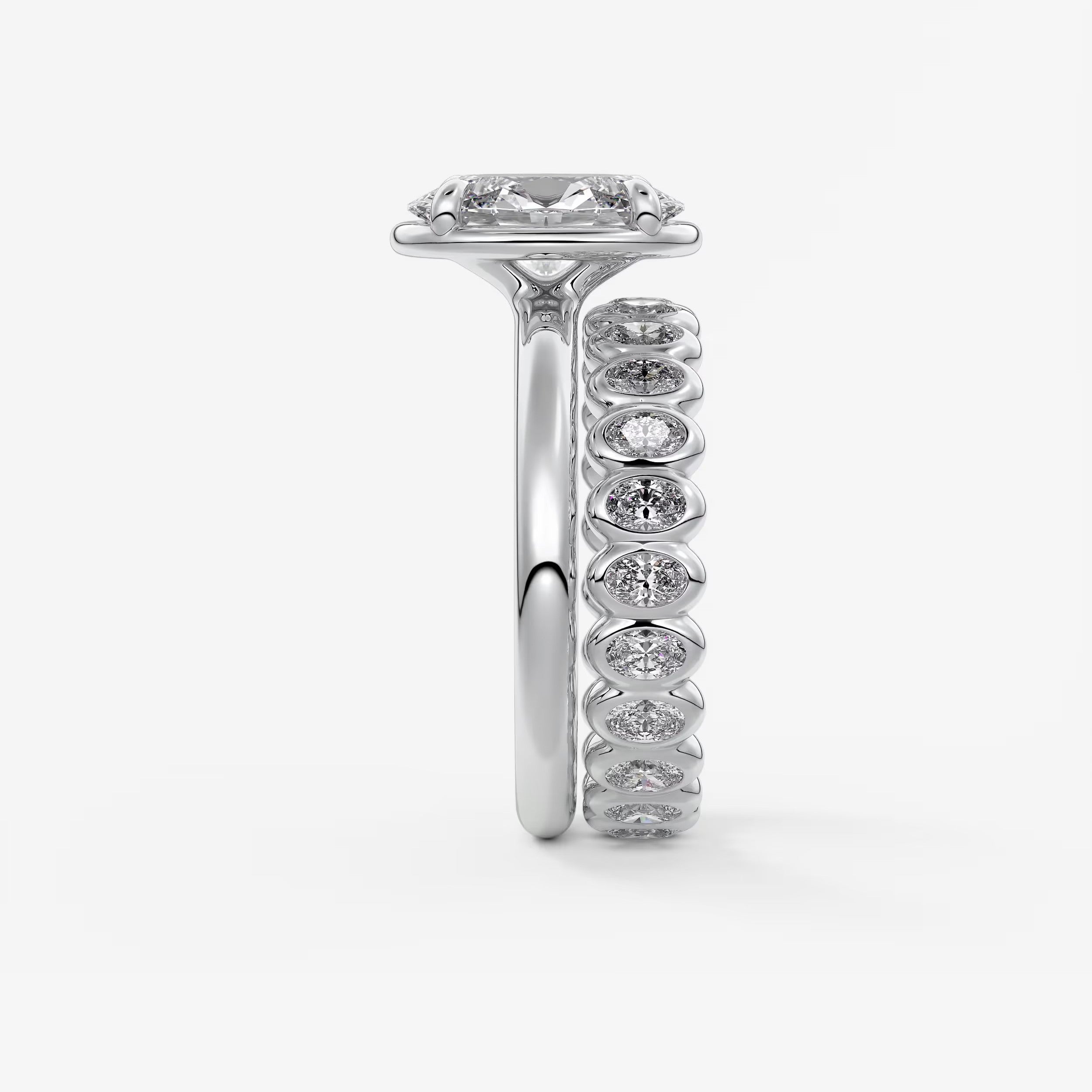 Custom made taylor oval bezel engagement ring – lab diamond or moissanite