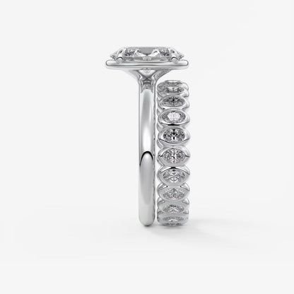Custom made taylor oval bezel engagement ring – lab diamond or moissanite