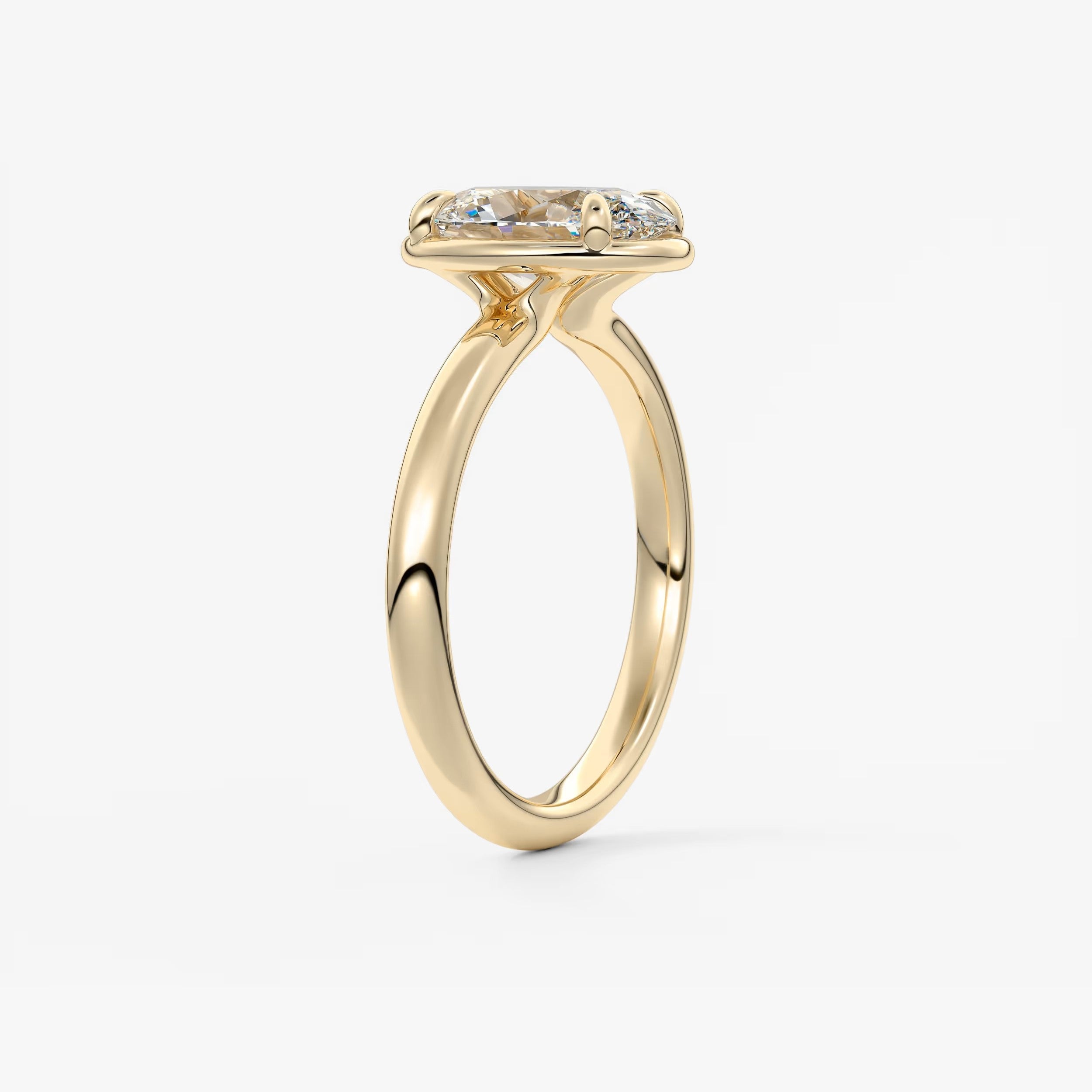Custom made taylor oval bezel engagement ring – lab diamond or moissanite