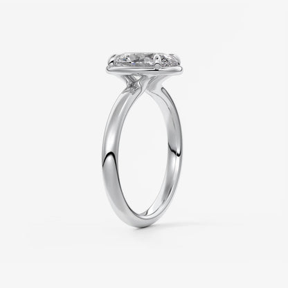 Custom made taylor oval bezel engagement ring – lab diamond or moissanite