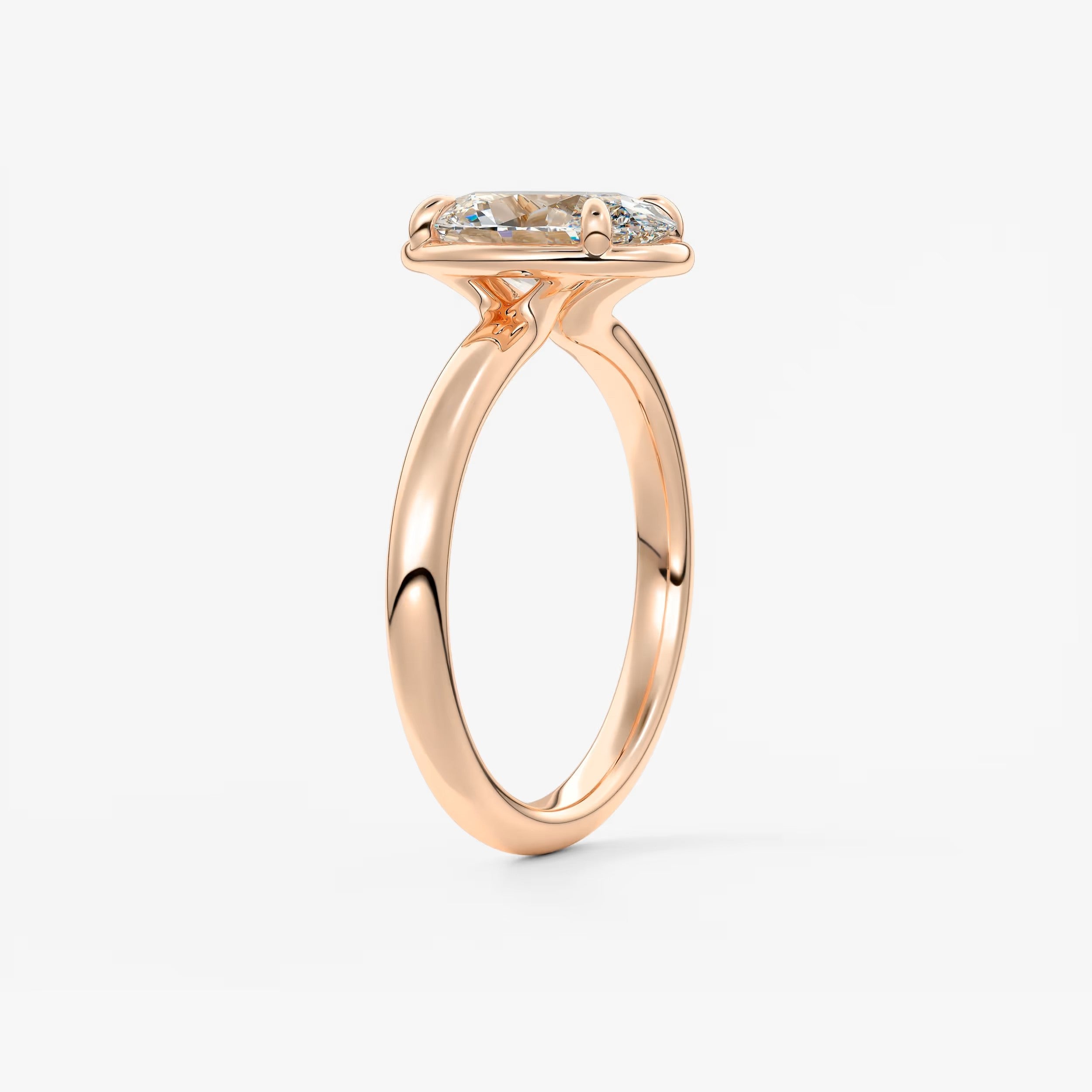 Custom made taylor oval bezel engagement ring – lab diamond or moissanite