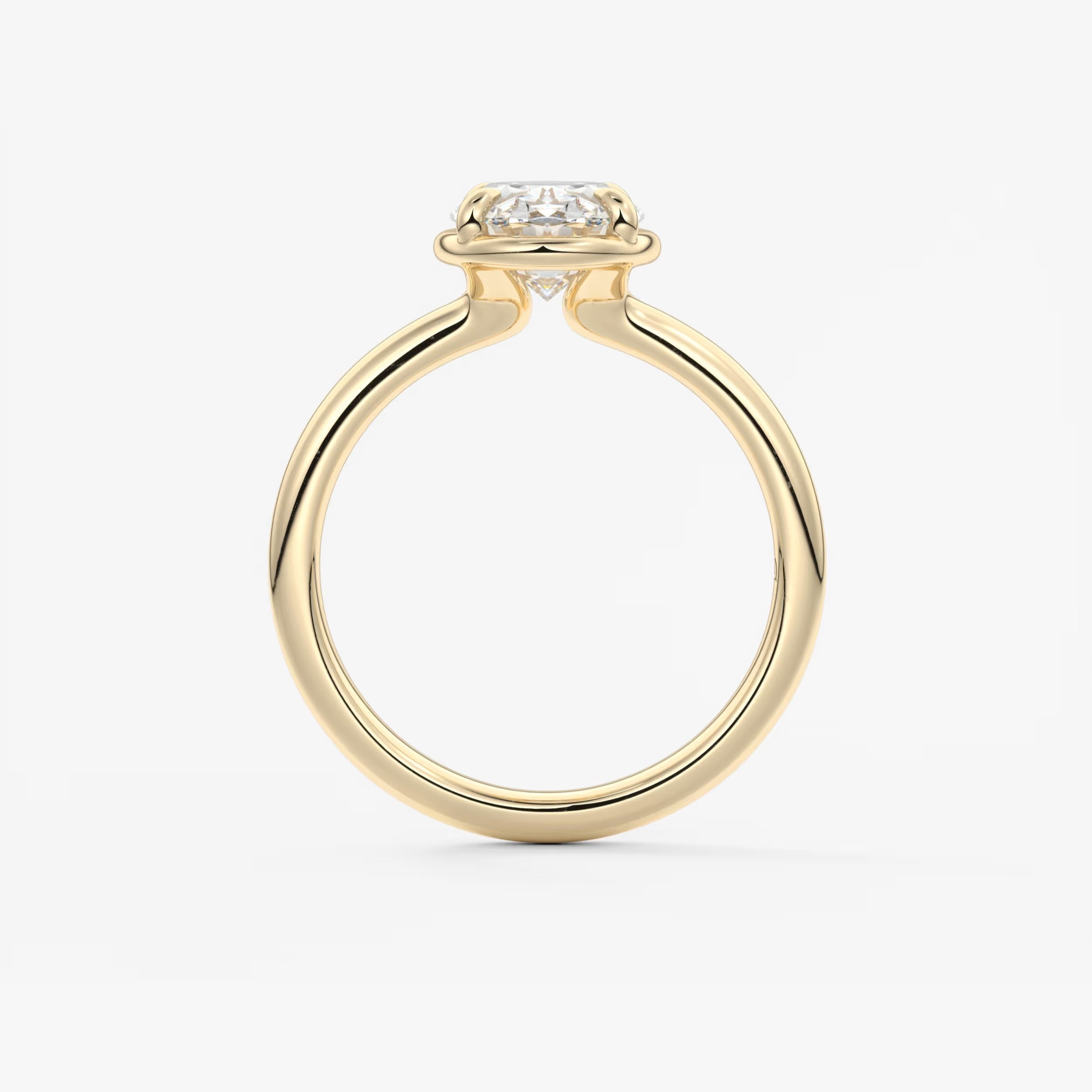 Custom made taylor oval bezel engagement ring – lab diamond or moissanite