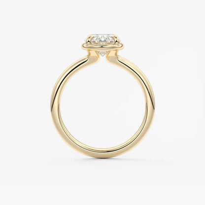 Custom made taylor oval bezel engagement ring – lab diamond or moissanite