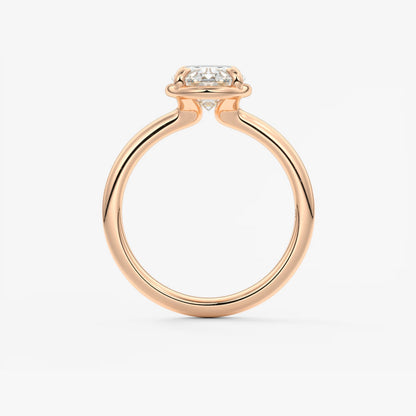 Custom made taylor oval bezel engagement ring – lab diamond or moissanite