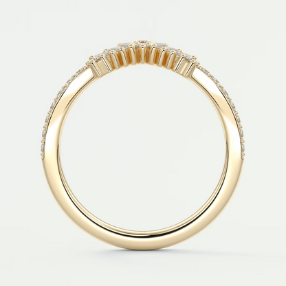 Custom made valencia round chevron wedding band | lab grown or natural diamond