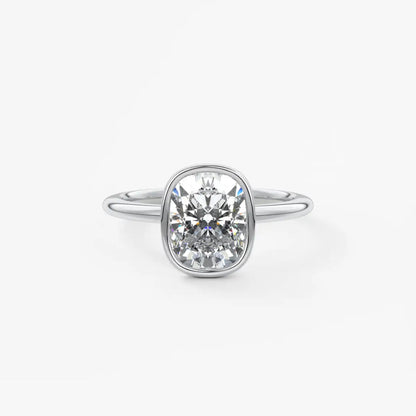 Custom made veda elongated cushion engagement ring lab diamond or moissanite|