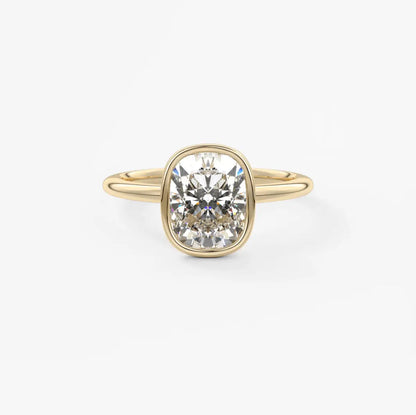 Custom made veda elongated cushion engagement ring lab diamond or moissanite|